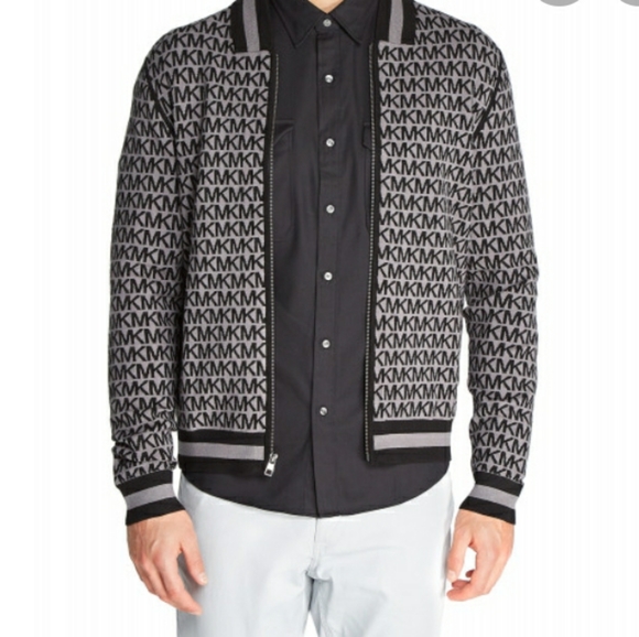 Michael Kors Mk Knit Logo Bomber Jacket 